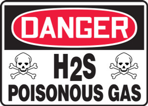 Danger - H2S Poisonous Gas Sign with graphics Danger - H2S Poisonous Gas Sign with graphics