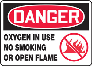 Danger - Oxygen In Use No Smoking Or Open Flames Danger - Oxygen In Use No Smoking Or Open Flames