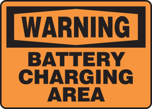 Warning - Battery Charging Area - Accu-Shield - 10'' X 14'' Warning - Battery Charging Area - Accu-Shield - 10'' X 14''