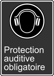 Ear Protection Required (Protection Auditive Obligatoire) - .040 Aluminum - 14'' X 10'' 2 Ear Protection Required (Protection Auditive Obligatoire) - .040 Aluminum - 14'' X 10'' 2