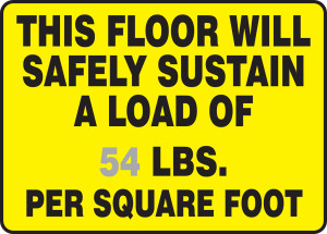 This Floor Will Safely Sustain A Load Of ___ Lbs. Per Square Foot 1 This Floor Will Safely Sustain A Load Of ___ Lbs. Per Square Foot 1