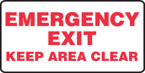 Emergency Exit Keep Area Clear 1 Emergency Exit Keep Area Clear 1