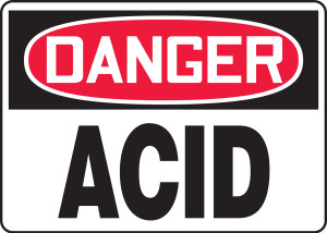Danger - Acid - .040 Aluminum - 10'' X 14'' Danger - Acid - .040 Aluminum - 10'' X 14''