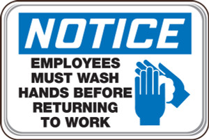 Notice Employees Must Wash Hands Before Returning To Work (w/graphic) Notice Employees Must Wash Hands Before Returning To Work (w/graphic)