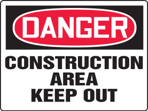 Danger - Construction Area Keep Out - .040 Aluminum - 18'' X 24'' Danger - Construction Area Keep Out - .040 Aluminum - 18'' X 24''