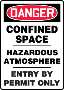 Danger - Confined Space Hazardous Atmosphere Entry By Permit Only - Accu-Shield - 20'' X 14'' Danger - Confined Space Hazardous Atmosphere Entry By Permit Only - Accu-Shield - 20'' X 14''