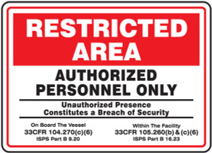 Restricted Area Authorized Personnel Only - Accu-Shield - 18'' X 24'' Restricted Area Authorized Personnel Only - Accu-Shield - 18'' X 24''