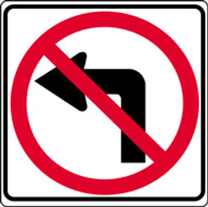 No Left Turn Arrow Sign- Pictorial No Left Turn Arrow Sign- Pictorial