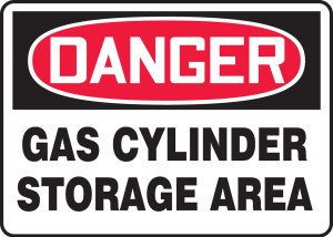 Danger - Gas Cylinder Storage Area - Plastic - 10'' X 14'' Danger - Gas Cylinder Storage Area - Plastic - 10'' X 14''