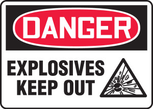 Danger - Explosives Keep Out (W/Graphic) - Accu-Shield - 14'' X 10'' Danger - Explosives Keep Out (W/Graphic) - Accu-Shield - 14'' X 10''