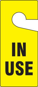 In Use Door Knob Hanger Tag In Use Door Knob Hanger Tag