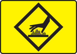 Hot Surface Symbol - Dura-Plastic - 7'' X 10'' Hot Surface Symbol - Dura-Plastic - 7'' X 10''