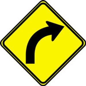 Right Curve Arrow Pictorial Traffic Sign- 24" x 24" Right Curve Arrow Pictorial Traffic Sign- 24" x 24"