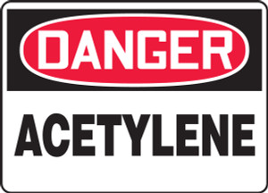 Danger - Acetylene - Dura-Fiberglass - 10'' X 14'' Danger - Acetylene - Dura-Fiberglass - 10'' X 14''