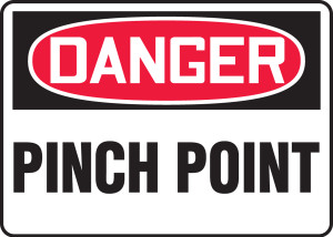 Danger - Pinch Point - Adhesive Vinyl - 7'' X 10'' Danger - Pinch Point - Adhesive Vinyl - 7'' X 10''