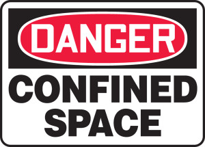 Danger - Confined Space - Adhesive Dura-Vinyl - 10'' X 14'' Danger - Confined Space - Adhesive Dura-Vinyl - 10'' X 14''
