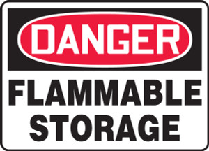 Danger - Flammable Storage - Adhesive Vinyl - 10'' X 14'' Danger - Flammable Storage - Adhesive Vinyl - 10'' X 14''