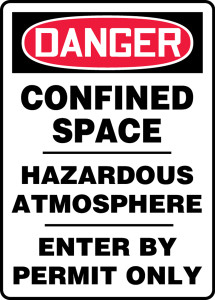 Danger - Confined Space Hazardous Atmosphere Enter By Permit Only - .040 Aluminum - 14'' X 10'' Danger - Confined Space Hazardous Atmosphere Enter By Permit Only - .040 Aluminum - 14'' X 10''