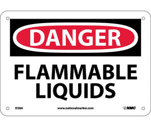 Danger - Flammable Liquids - .040 Aluminum - 10'' X 14'' Danger - Flammable Liquids - .040 Aluminum - 10'' X 14''