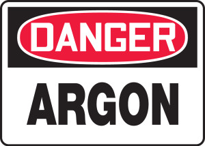 Danger - Argon - Adhesive Dura-Vinyl - 10'' X 14'' Danger - Argon - Adhesive Dura-Vinyl - 10'' X 14''