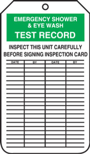 Emergency Shower and Eye Wash Inspection Tag MGT207CTP Emergency Shower and Eye Wash Inspection Tag MGT207CTP