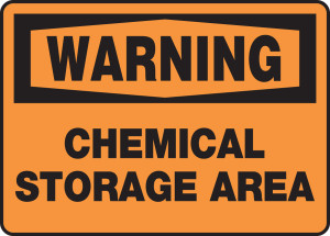 Warning - Chemical Storage Area - Plastic - 10'' X 14'' Warning - Chemical Storage Area - Plastic - 10'' X 14''
