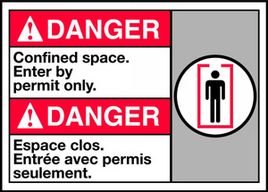Danger Confined Space Enter By Permit Only Sign Danger Confined Space Enter By Permit Only Sign
