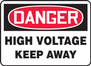 Danger - High Voltage Keep Away - Plastic - 10'' X 14'' Danger - High Voltage Keep Away - Plastic - 10'' X 14''