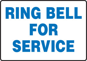Ring Bell For Service - Adhesive Vinyl - 7'' X 10'' Ring Bell For Service - Adhesive Vinyl - 7'' X 10''