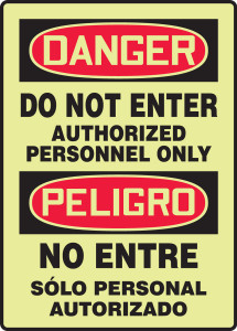 SBMLAD110GF Bilingual Spanish Safety Sign Danger Do Not Enter Authorized Personnel Only SBMLAD110GF Bilingual Spanish Safety Sign Danger Do Not Enter Authorized Personnel Only