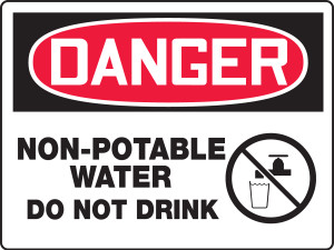 Danger - Non-Potable Water Do Not Drink (W/Graphic) - Plastic - 18'' X 24'' Danger - Non-Potable Water Do Not Drink (W/Graphic) - Plastic - 18'' X 24''