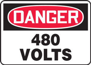Danger - 480 Volts - Adhesive Dura-Vinyl - 7'' X 10'' Danger - 480 Volts - Adhesive Dura-Vinyl - 7'' X 10''