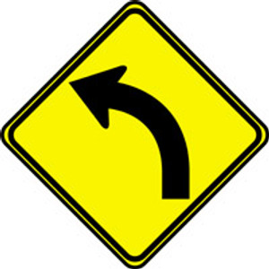Left Curve Arrow Pictorial Traffic Sign- 24" x 24" Left Curve Arrow Pictorial Traffic Sign- 24" x 24"