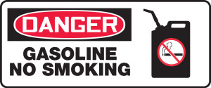 Danger - Gasoline No Smoking (W/Graphic) - Dura-Plastic - 7'' X 17'' Danger - Gasoline No Smoking (W/Graphic) - Dura-Plastic - 7'' X 17''