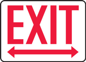Exit (Arrow Left & Right) - Adhesive Dura-Vinyl - 7'' X 10'' Exit (Arrow Left & Right) - Adhesive Dura-Vinyl - 7'' X 10''