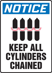 Notice - Keep All Cylinders Chained (W/Graphic) - Adhesive Vinyl - 14'' X 10'' Notice - Keep All Cylinders Chained (W/Graphic) - Adhesive Vinyl - 14'' X 10''