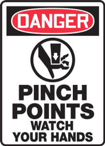 Danger - Pinch Points Watch Your Hands Sign Danger - Pinch Points Watch Your Hands Sign