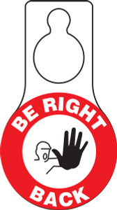Be Right Back Door Knob Hanger Tag Be Right Back Door Knob Hanger Tag