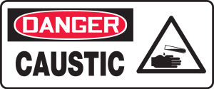 Danger - Caustic (W/Graphic) - Adhesive Vinyl - 7'' X 17'' Danger - Caustic (W/Graphic) - Adhesive Vinyl - 7'' X 17''