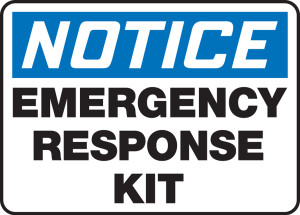 Notice - Emergency Response Kit - Dura-Plastic - 10'' X 14'' Notice - Emergency Response Kit - Dura-Plastic - 10'' X 14''