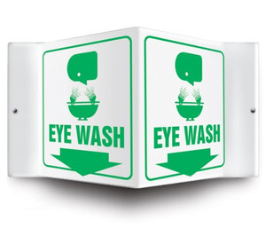 Eyewash - 3D 6" x 5" - Safety Panel - Projection Sign Eyewash - 3D 6" x 5" - Safety Panel - Projection Sign