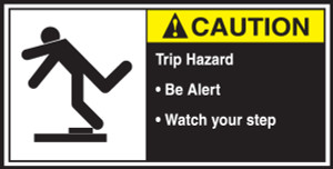Trip Hazard Be Alert Watch Your Step Sign