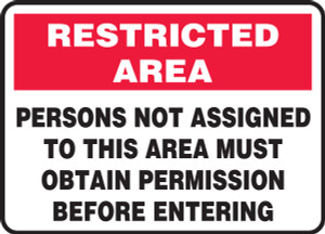 Restricted Area Sign MADM915 Restricted Area Sign MADM915
