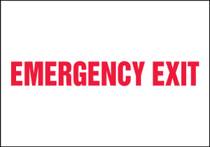 Emergeny Exit - Adhesive Dura-Vinyl - 4'' X 18'' Emergeny Exit - Adhesive Dura-Vinyl - 4'' X 18''