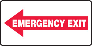 Emergency Exit Sign Left Arrow Emergency Exit Sign Left Arrow