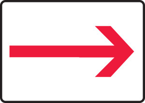 Arrow (Red-White) - Dura-Plastic - 7'' X 10'' Arrow (Red-White) - Dura-Plastic - 7'' X 10''