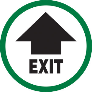 Exit Sign  (w/arrow)- Dura Vinyl Exit Sign  (w/arrow)- Dura Vinyl