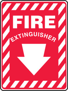 Fire Extinguisher (Arrow) - Adhesive Vinyl - 14'' X 10'' Fire Extinguisher (Arrow) - Adhesive Vinyl - 14'' X 10''