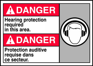 Danger Hearing Protection Required In This Area Sign Danger Hearing Protection Required In This Area Sign