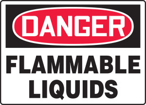 Danger - Flammable Liquids - .040 Aluminum - 14'' X 20'' Danger - Flammable Liquids - .040 Aluminum - 14'' X 20''